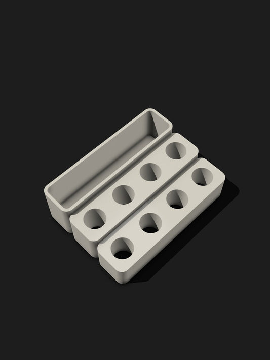 14mm Male Glass Caddy w/ 8 Spaces and Storage