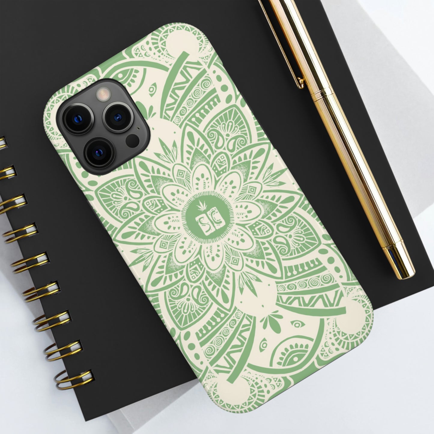 Shmackedala Phone Case - Sage Green & White