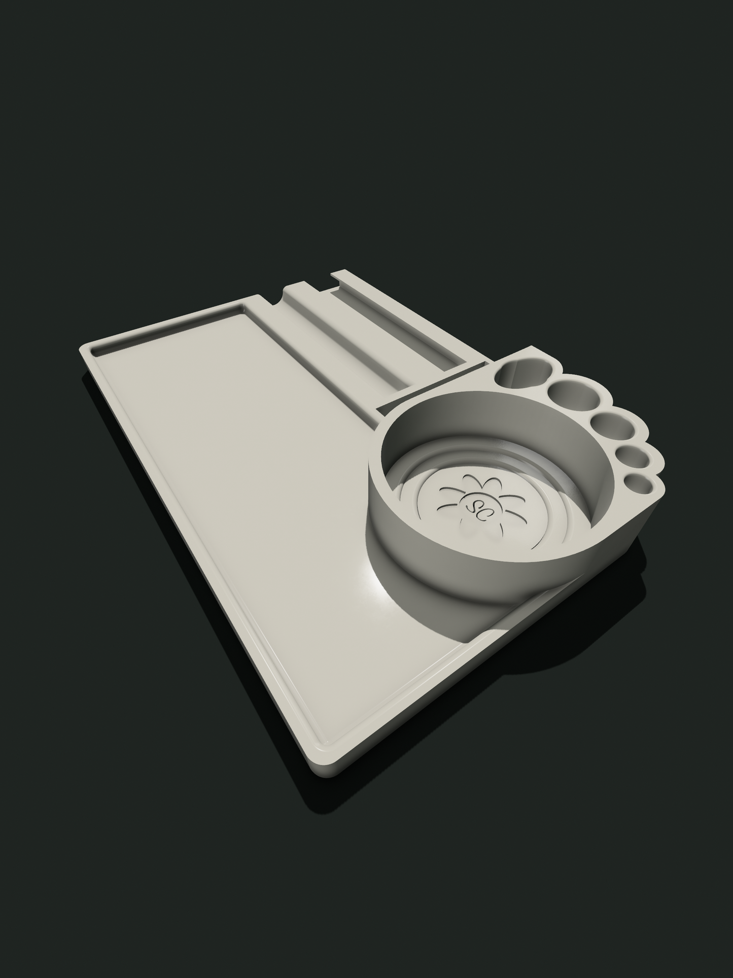 King Size Rolling Tray w/ Built-in Paper Dispenser