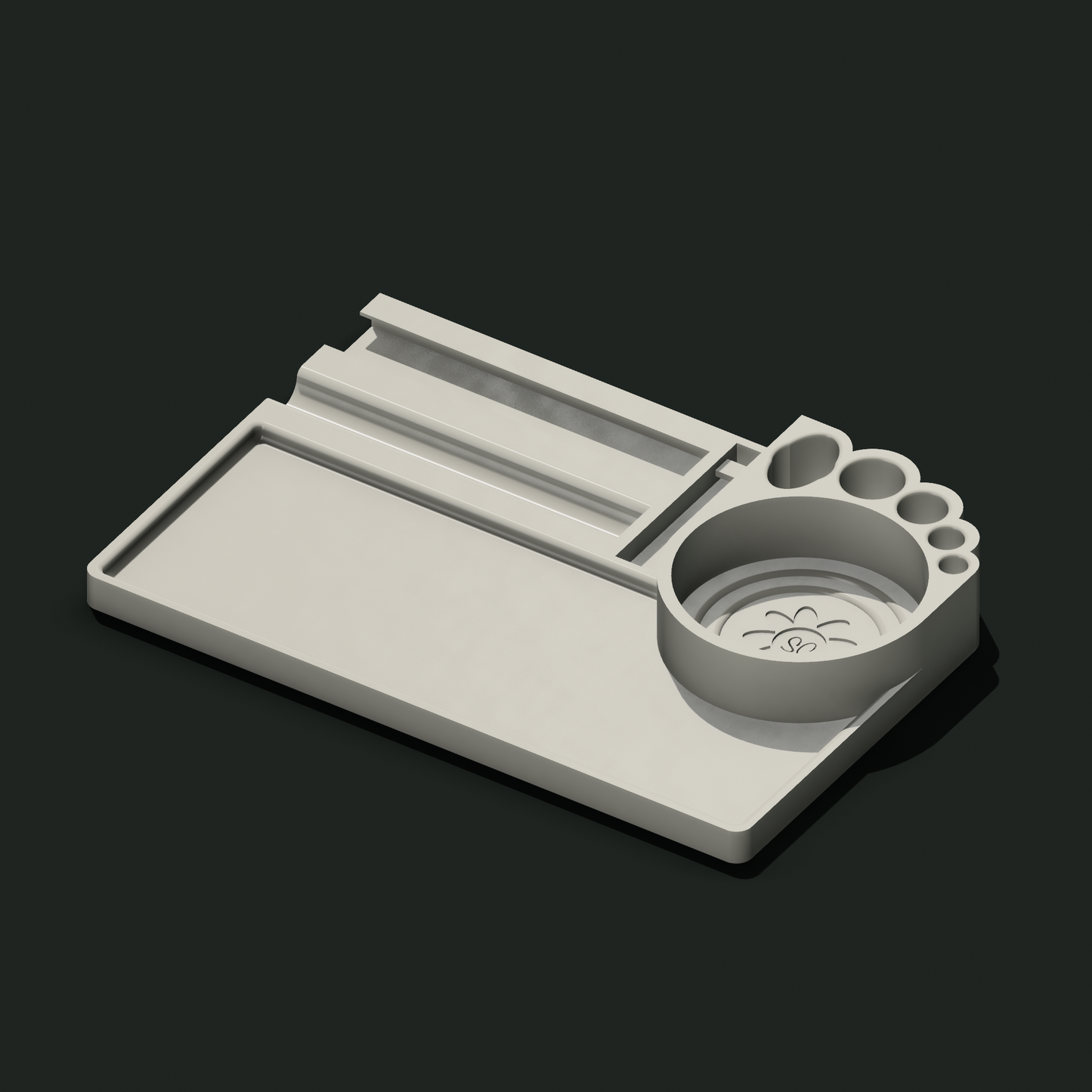 King Size Rolling Tray w/ Built-in Paper Dispenser