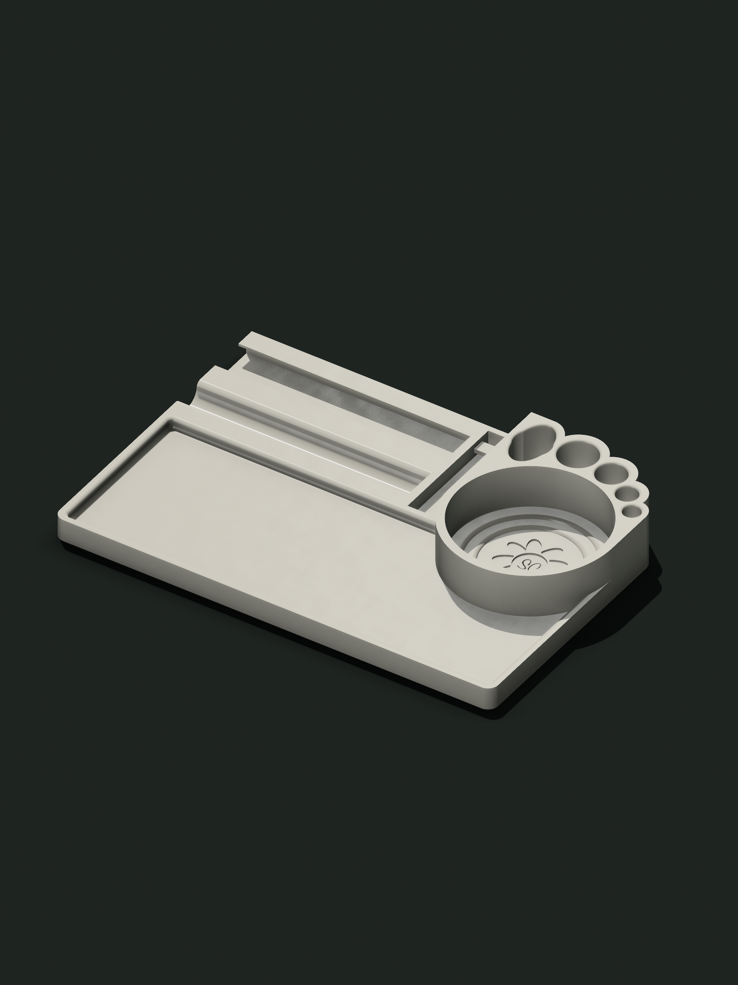 King Size Rolling Tray w/ Built-in Paper Dispenser