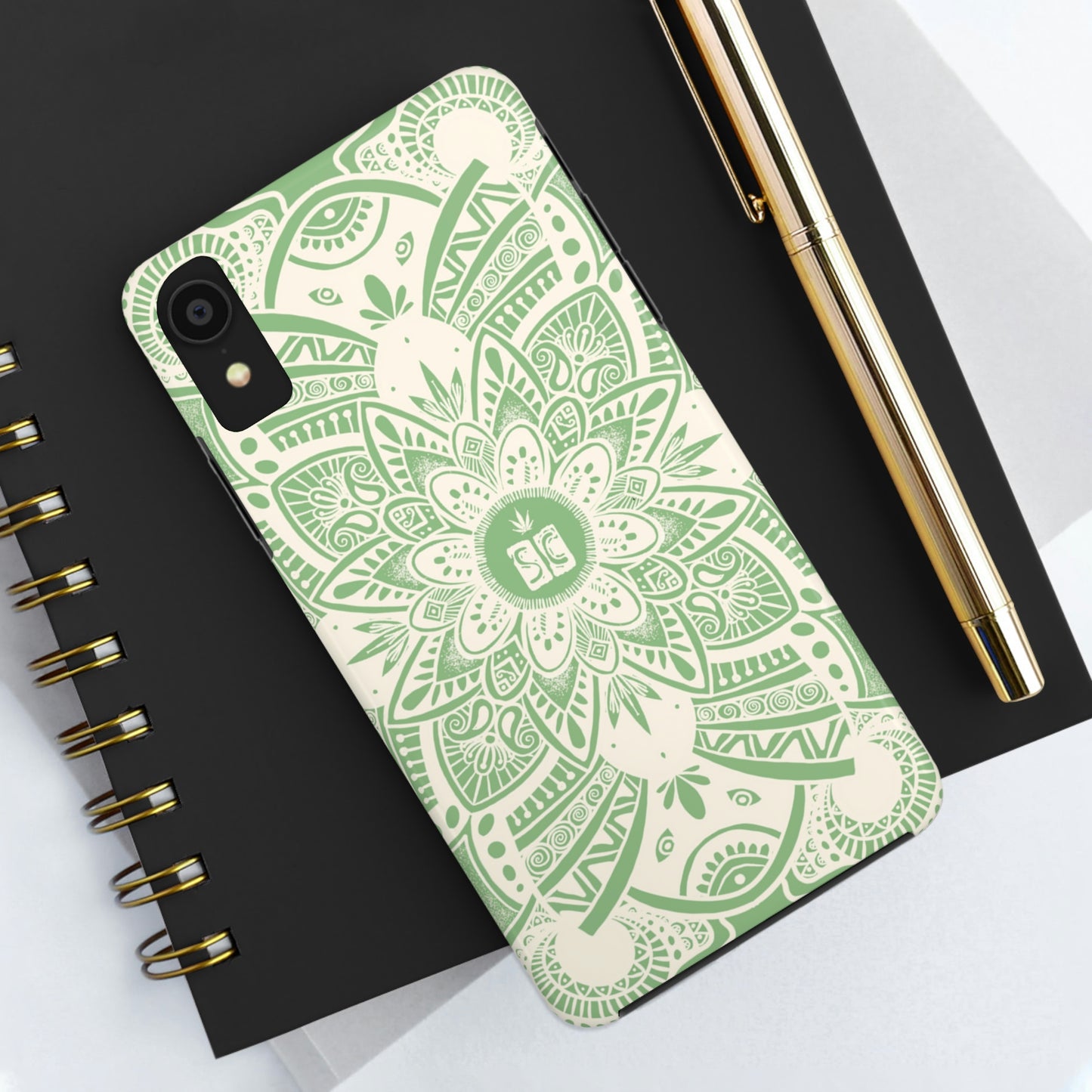 Shmackedala Phone Case - Sage Green & White
