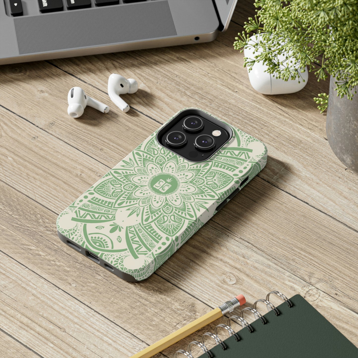 Shmackedala Phone Case - Sage Green & White