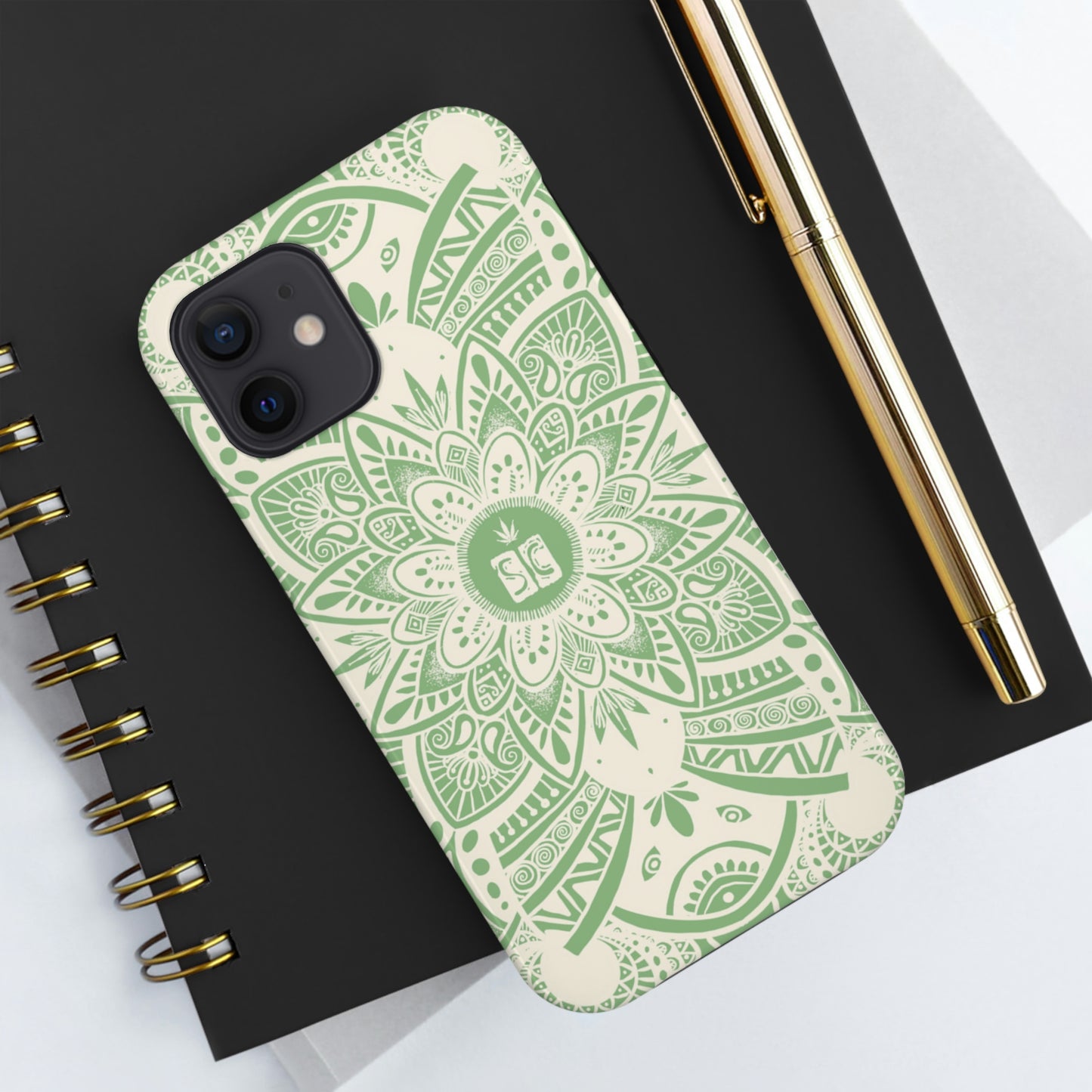 Shmackedala Phone Case - Sage Green & White