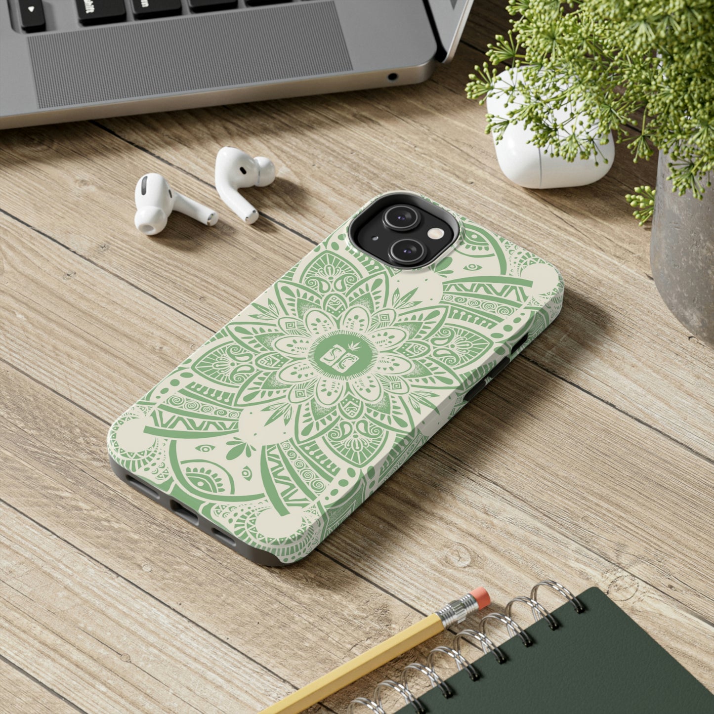 Shmackedala Phone Case - Sage Green & White