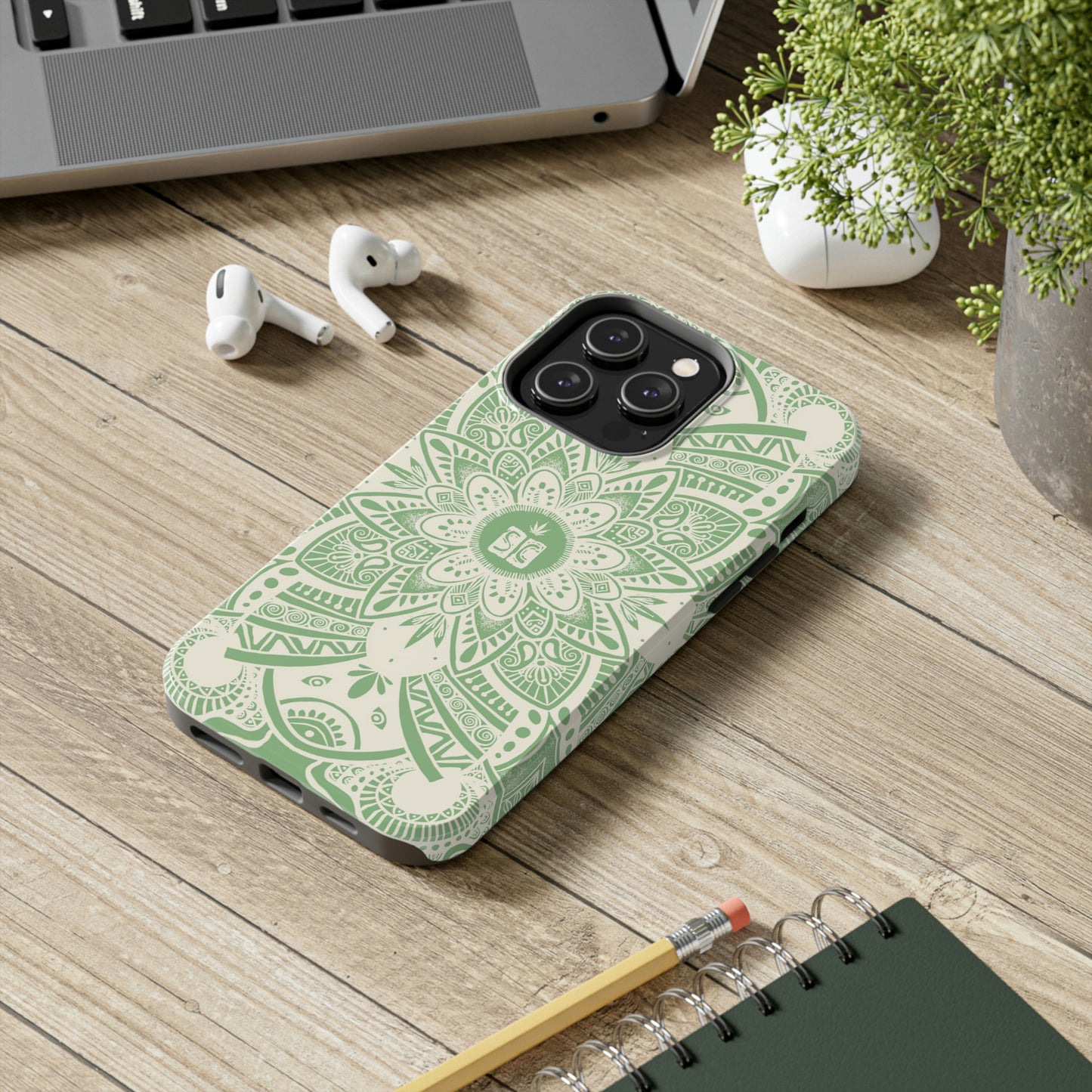 Shmackedala Phone Case - Sage Green & White