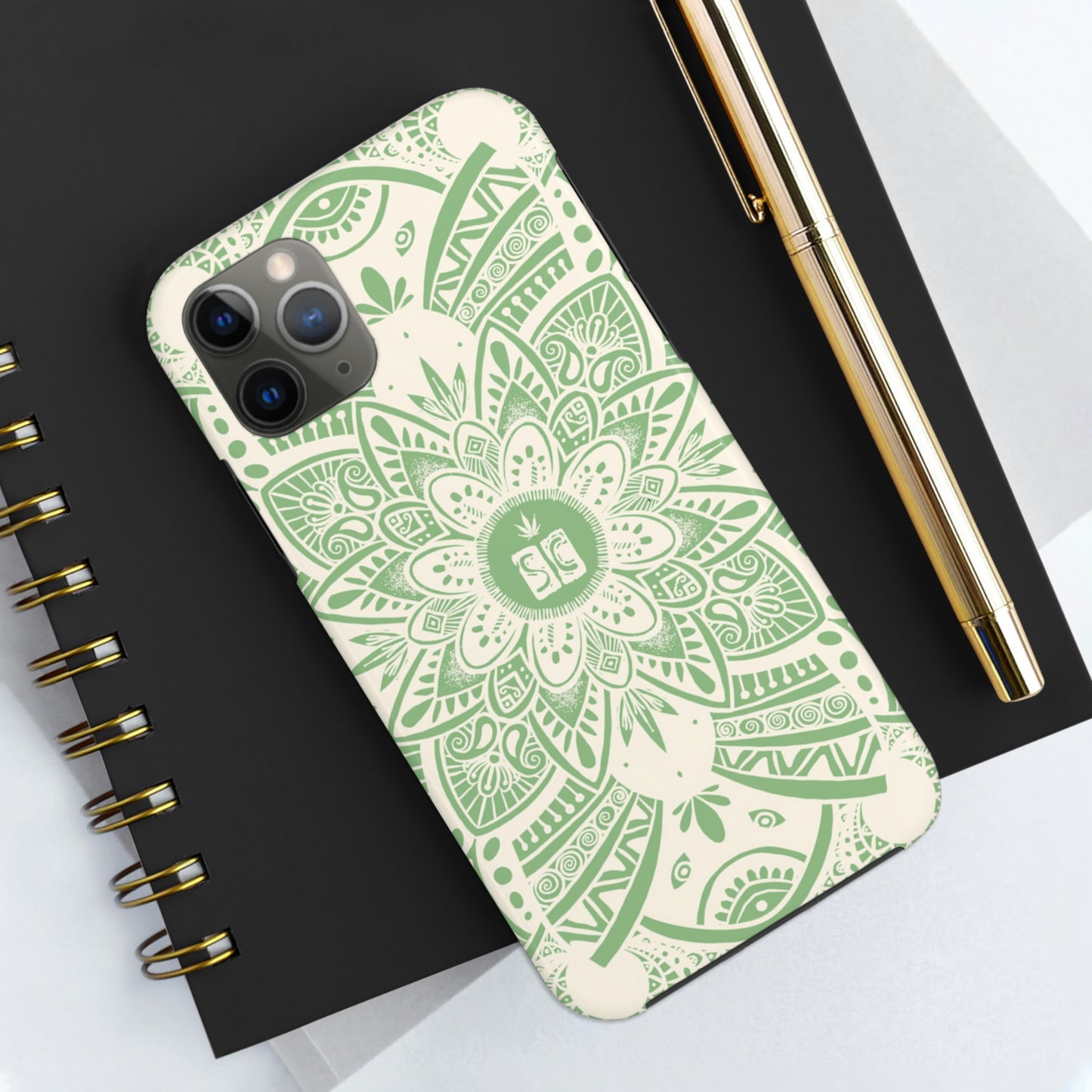 Shmackedala Phone Case - Sage Green & White