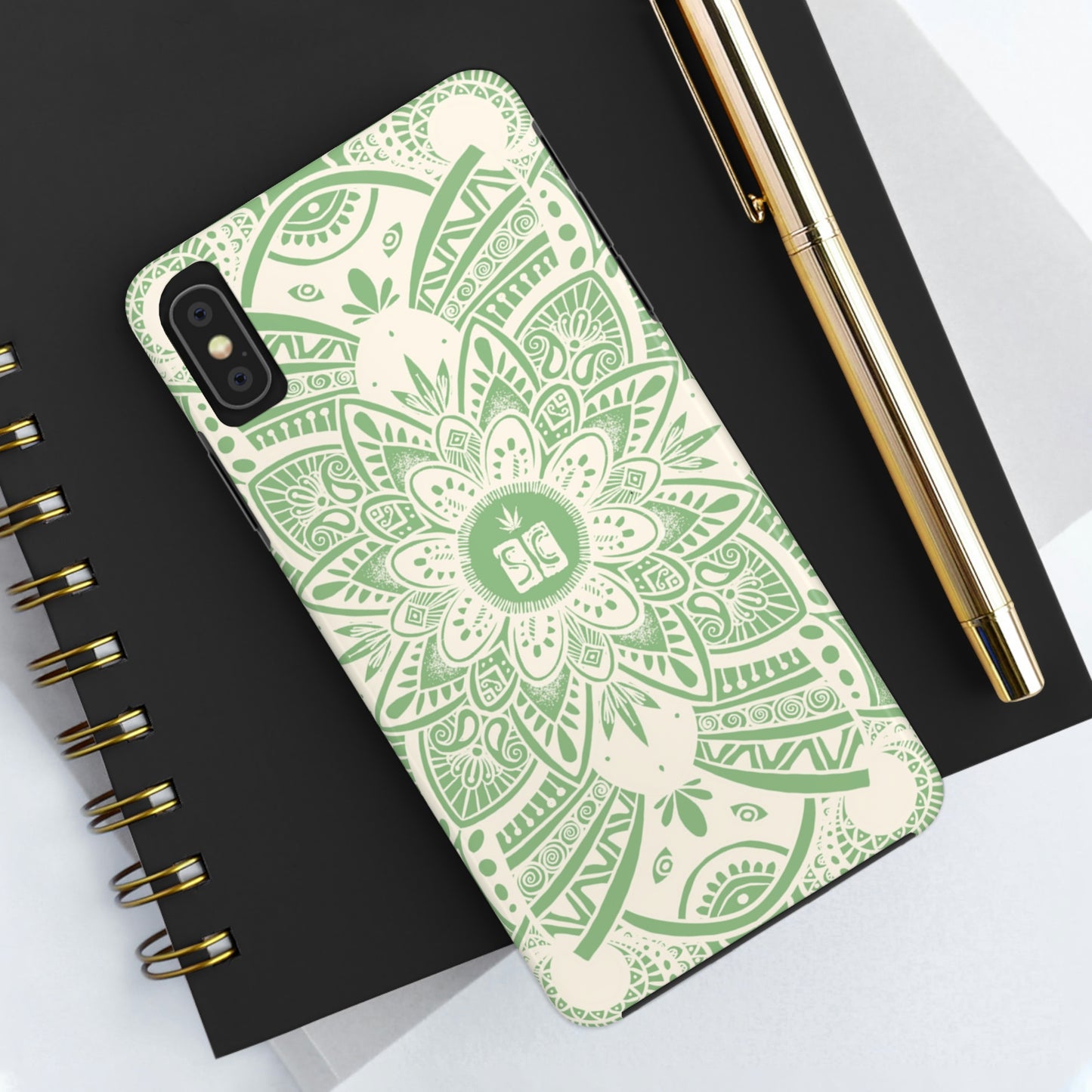Shmackedala Phone Case - Sage Green & White