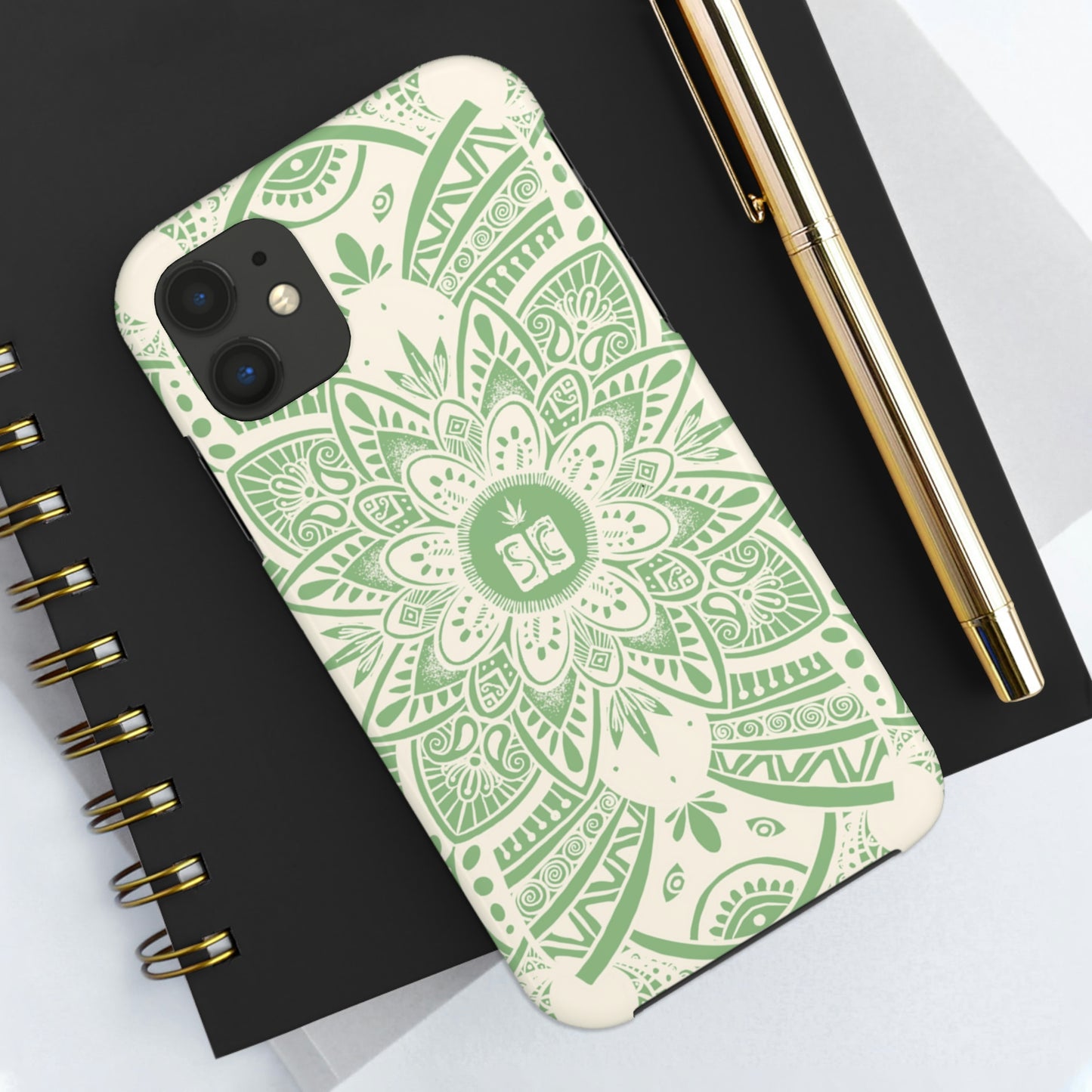 Shmackedala Phone Case - Sage Green & White