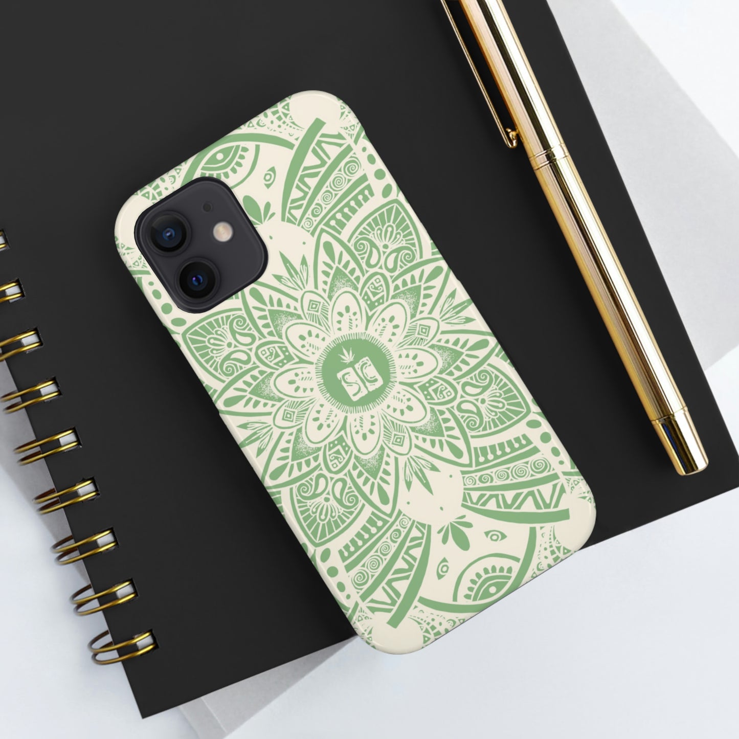 Shmackedala Phone Case - Sage Green & White