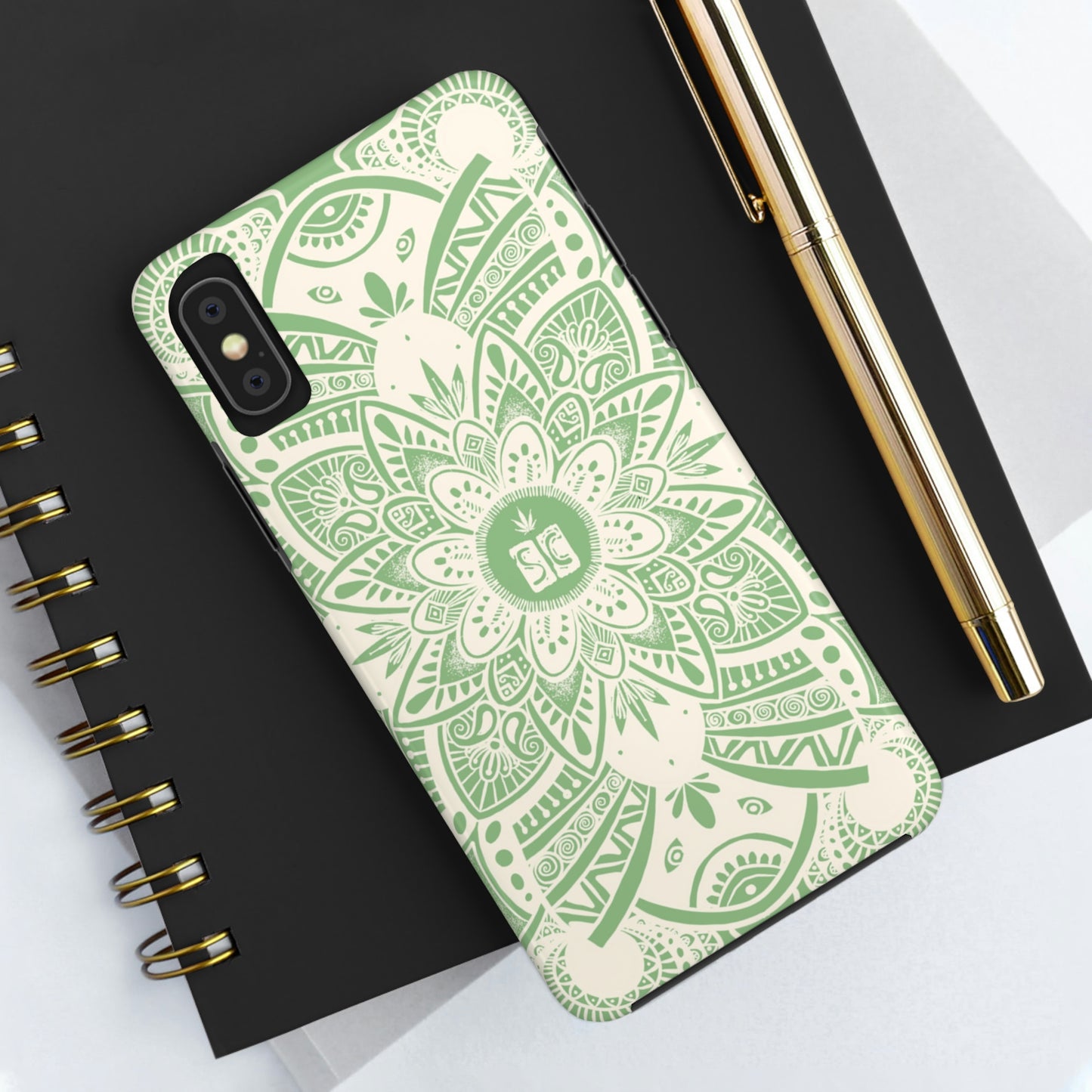 Shmackedala Phone Case - Sage Green & White