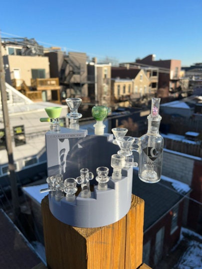 The Glass Staircase (Gray) - Bowl Holder / Slide Holder / Glass Piece Holder