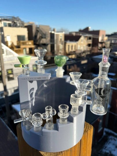 The Glass Staircase (Gray) - Bowl Holder / Slide Holder / Glass Piece Holder